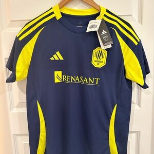 Adidas Navy and Yellow Nashville SC Soccer Jersey